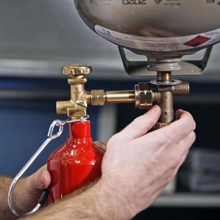 Gas Umfüllstutzen zum Selbstabfüllen von 1l Propan Kleinflaschen aus Propangasflaschen – Bild 4