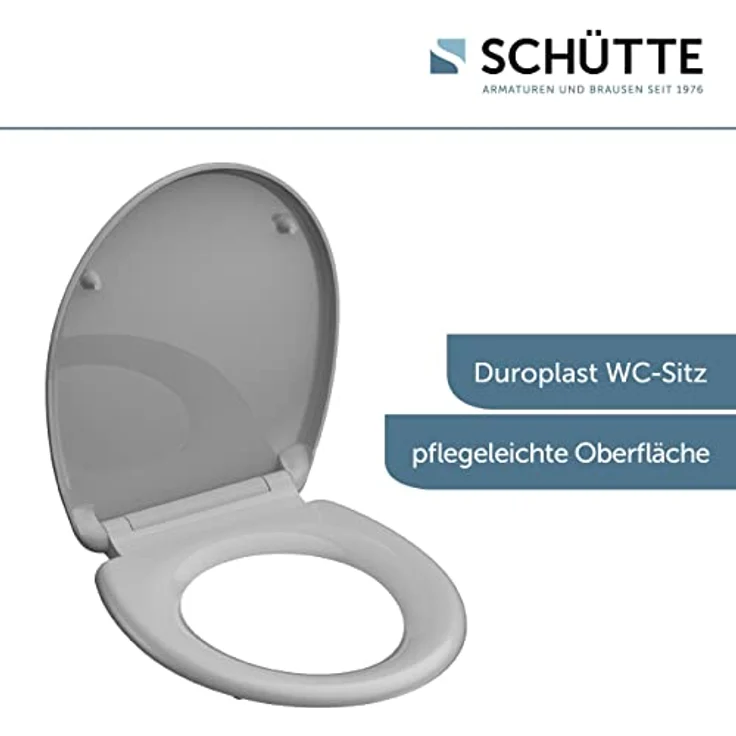 Schütte WC-Sitz Duroplast Grey, doppelte Absenkautomatik und Schnellverschluss, bruchsicher und kratzfest – Bild 7