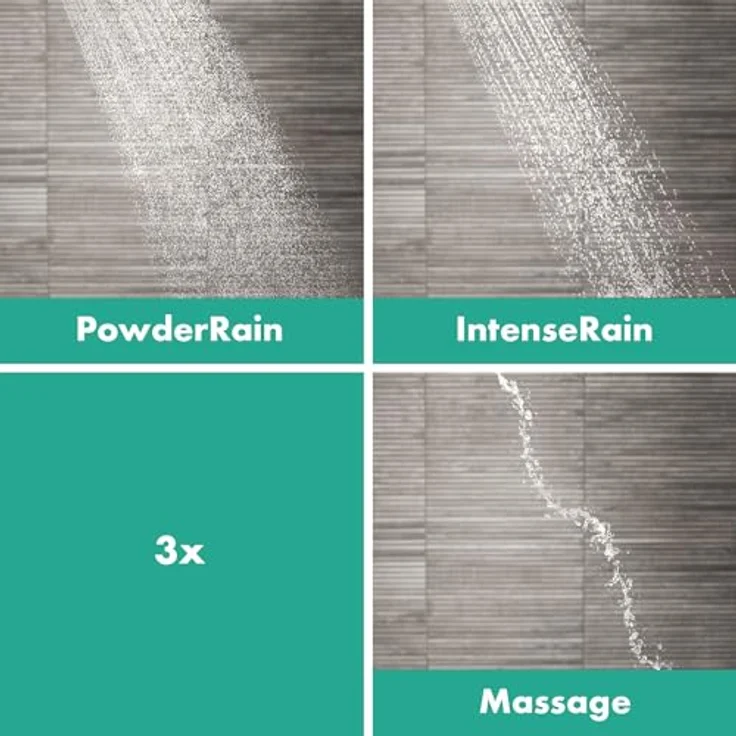 Hansgrohe Handbrause-Set 3 Strahlarten Pulsify Select S 105 EcoSmart mattweiß, mit PowderRain, IntenseRain und Massagestrahl – Bild 4