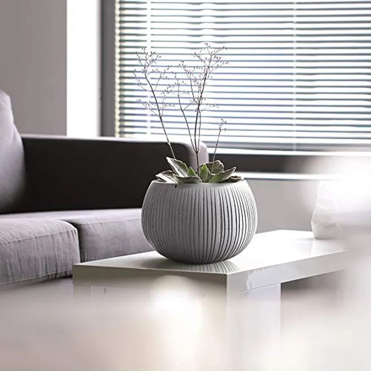 Prosperplast BETON BOWL de plástico CON depósito en color Cemento, 19,5 (alto) x 29 (ancho) x 29 (profundo) cms – Bild 3