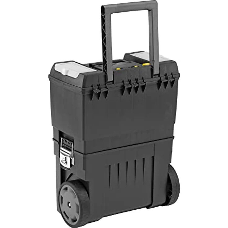 Stanley Rollende Werkstatt (47,3 x 30,2 x 62,7 cm, zwei separat verwendbare Werkzeugboxen, robuster Kunststoff, zwei Einheiten, Metallschließen, Organizer) 1-93-968 – Bild 4