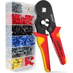 BAURIX Crimpzange BAURIX® Crimpzange mit 1800 Aderendhülsen Set I, verpresst sicher Aderendhülsen von 0,25 - 10 mm²