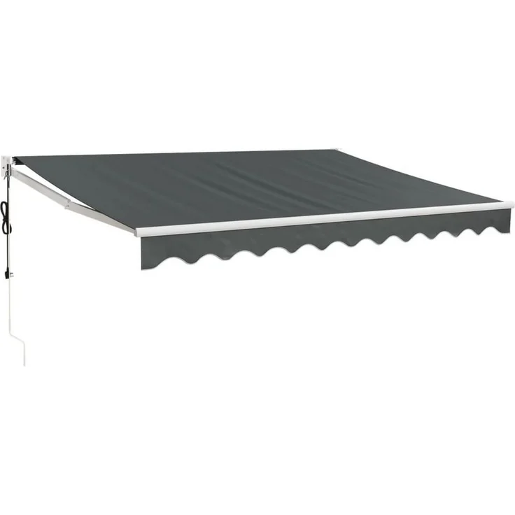 furnicato Markise Elektrische mit Kurbel, 3,5 x 2,5 m, anthrazit, pulverbeschichtetes Aluminium, UV-beständiger Stoff, Fernbedienung und Kurbelbedienung