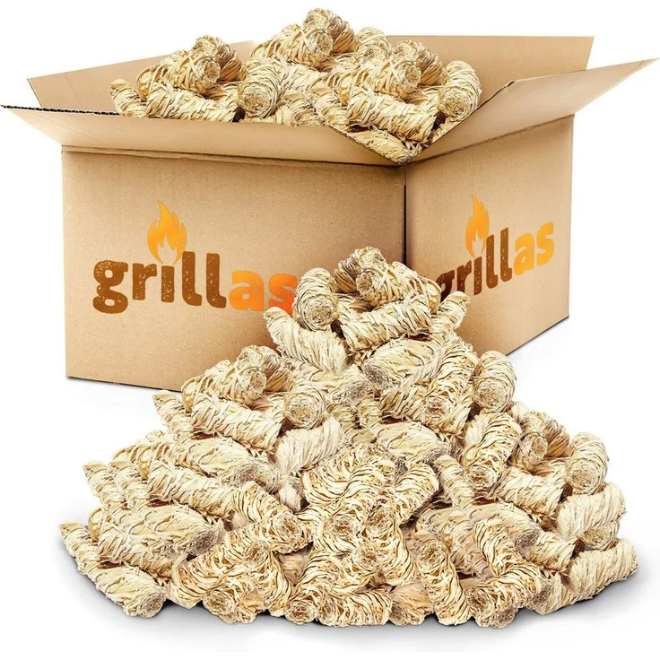 grillas Grillanzünder 20 kg, Bio-Kohleanzünder aus Holzwolle und Wachs, 1600-Stück, geruchsneutral und rückstandlos verbrennend