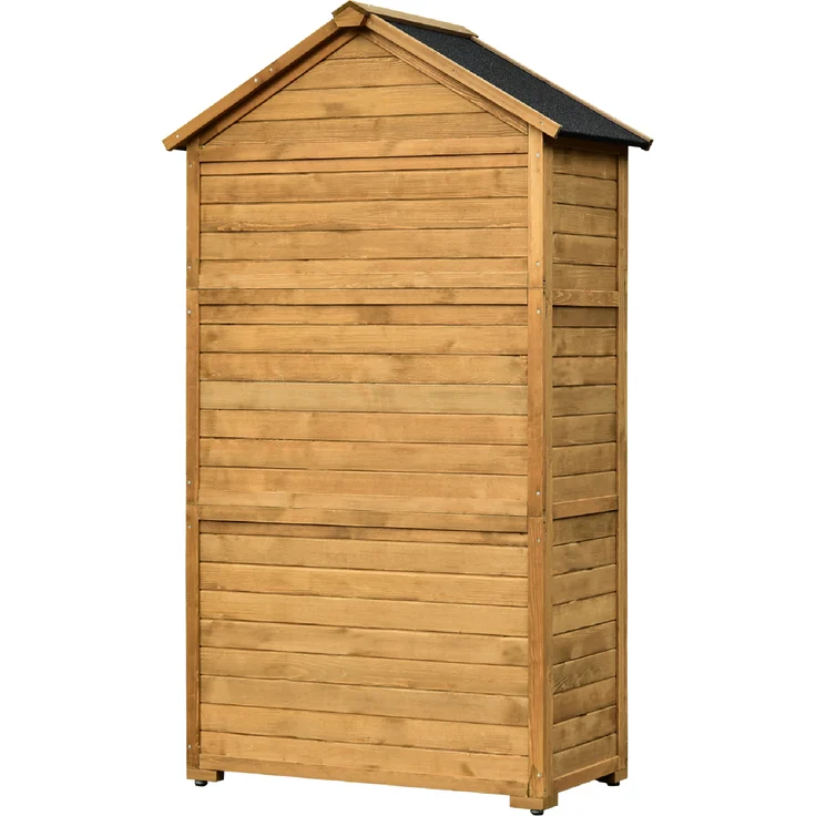 MCombo Gartenschrank Geräteschuppen Werkzeugschrank 1000, Outdoor-Schrank Gartenbox, mit Satteldach, aus Holz, Natur, 48 X 90 X 178 cm – Bild 3