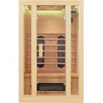 Artsauna - Infrarotkabine Nyborg S120K – Infrarotsauna 2 Personen – LED-Farblicht, digitaler Steuerung, 5 Keramikstrahler, 1 Flächenstrahler –