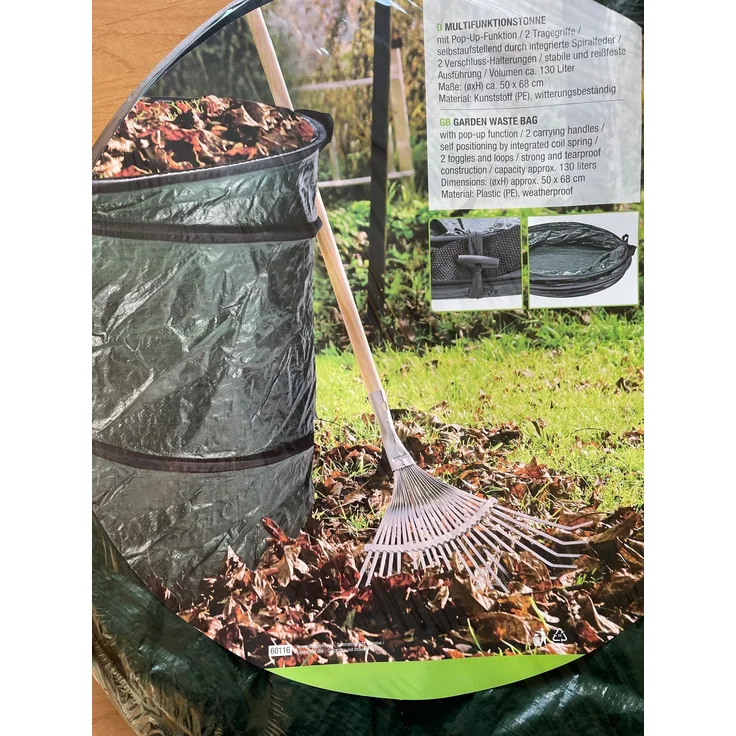 daniplus 4x Gartensack, Laubsack, Grünabfalleimer Pop-Up 120 Liter 75 x 45 cm Gartenabfallsack