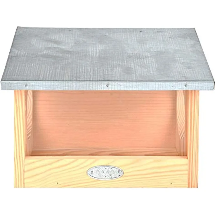 Esschert Design Eichhörnchen Futterhaus aus Kiefernholz , 25,3 x 17,6 x 18,7 cm, Nistkasten, Futterstation mit Zinkdach, witterungsbeständig