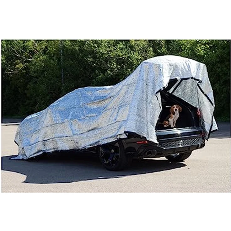 RAVE Schattennetz Auto, Hund - Sonnenschutz aus Aluminium 4x6 m - 24m² Alunetz Hitzeschutz Sonnensegel – Bild 1