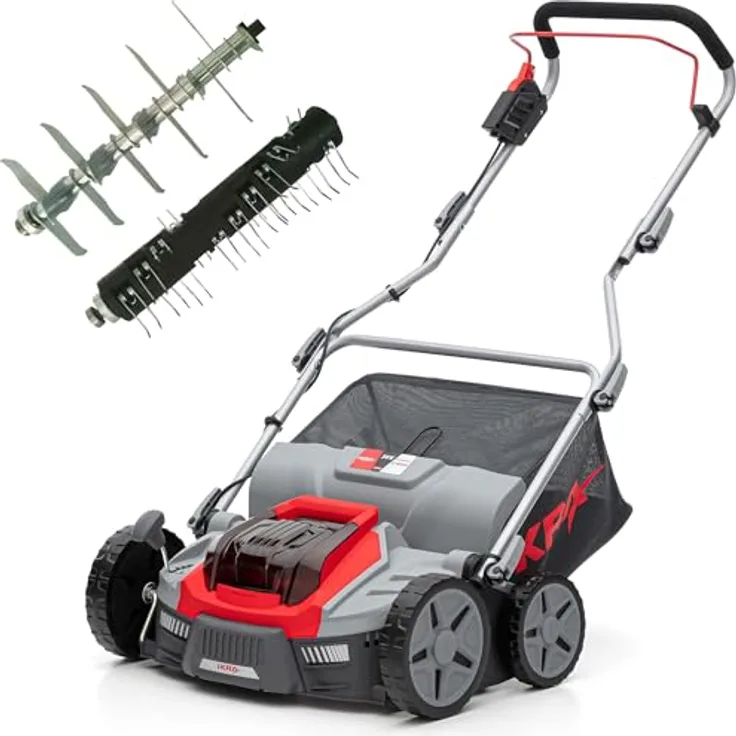 IKRA BOSCH 36V Akku 3in1 Vertikutierer Rasenlüfter IB-SR 36, Fangkorb 45l, Arbeitsbreite 36cm, ohne Akku & Ladegerät, Rasen-Vertikutierer mit 2-Walzen-System