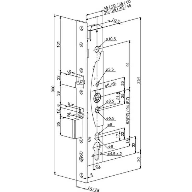 Assa Abloy Abloy-C motorisiertes Türschloss für Fenster-Achse 35 mm, Selbstverriegelnd, EN 179 und EN 1125 geprüft, 92 mm Entfernung, 9-eckig – Bild 3