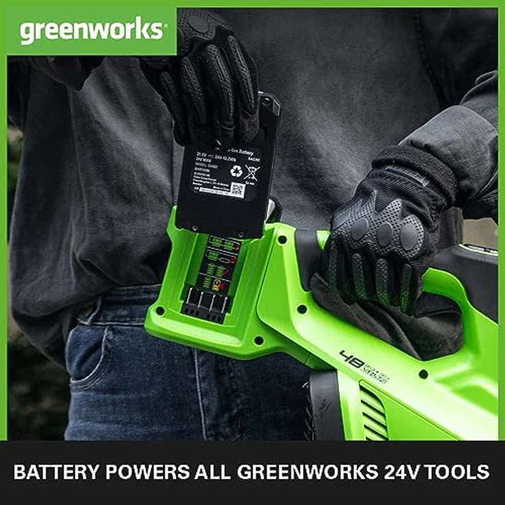 Greenworks G24B2 & G24UCC 24V Akku und Ladegerät - Starker 2Ah Lithium-Ionen Akku, 60 Min Ladezeit, Original Ladegerät für Garten- und Elektrowerkzeuge – Bild 3