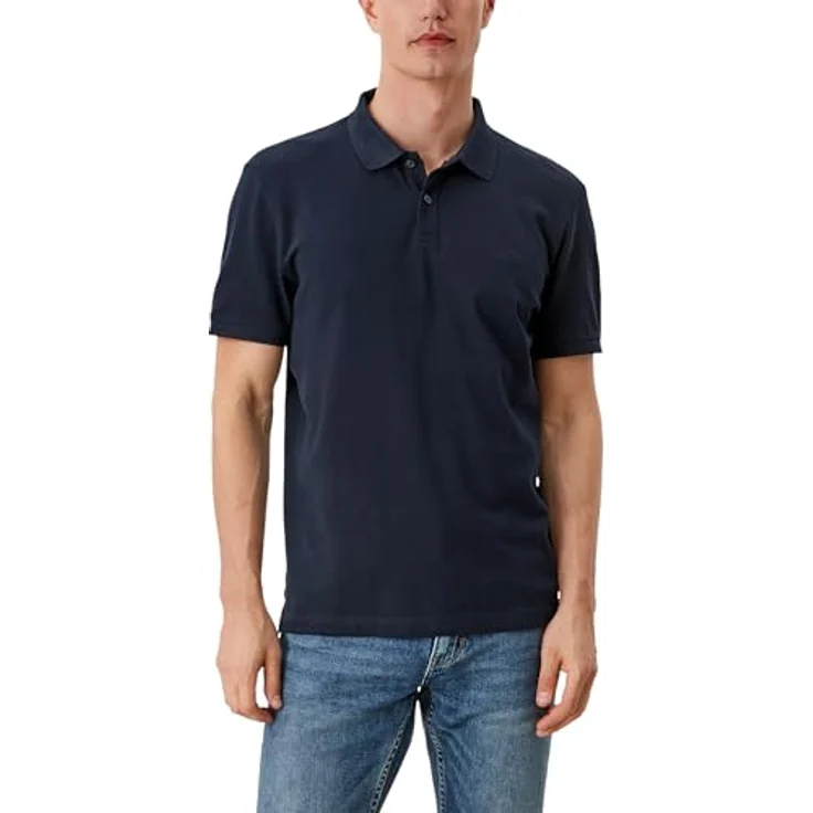s.Oliver Poloshirt mit Logostickerei, Jersey Baumwolle, hüftlang, basic geschnitten – Bild 2