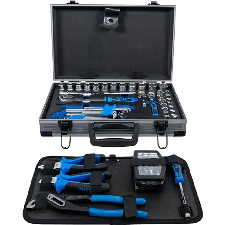 BGS TECHNIC Universal-Werkzeugkoffer 85-tlg., stabiler Hartschalenkoffer mit Chrom-Vanadium Werkzeugen und schmutzabweisender MDF-Beschichtung – Bild 7