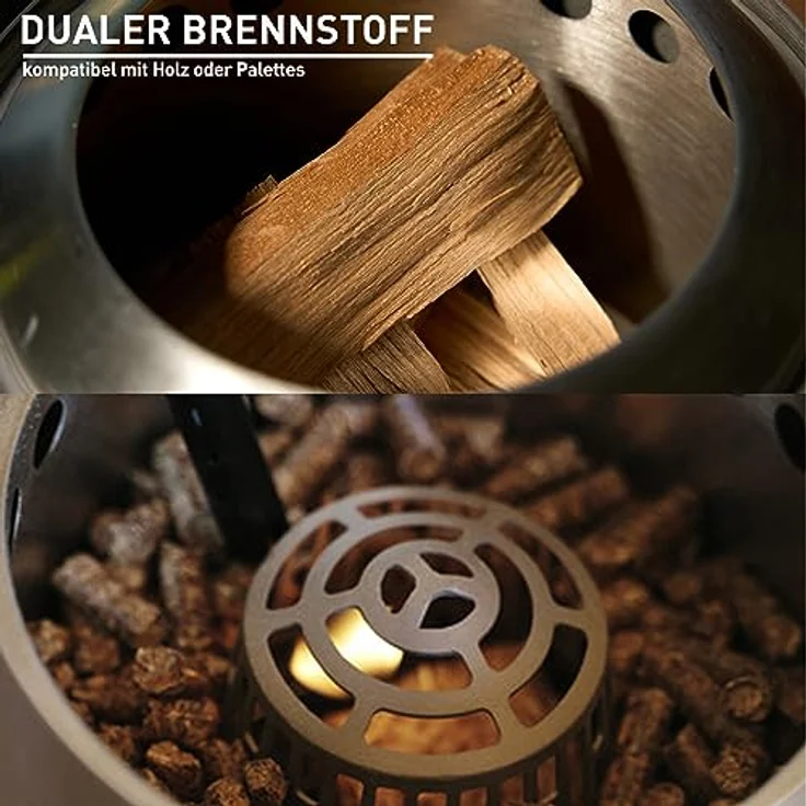 Solo Stove Mesa Tischfeuerstelle mit Standfuß | Raucharmes Mini Outdoor Tischfeuer, Befeuert mit Pellets oder Holz, Edelstahl, Inkl. Tragetasche, 17,5 x 13 cm, 635 g, Blau – Bild 3