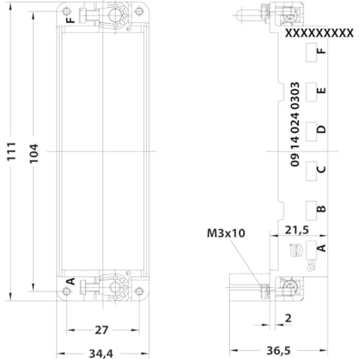 Harting Gelenkrahmen für 6 Module, Baugröße 24 B, min. 500 Steckzyklen – Bild 5
