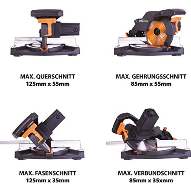 Evolution Power Tools - R210CMS Mehrzweck-Gehrungssäge, 210 mm (230 V) – Bild 5