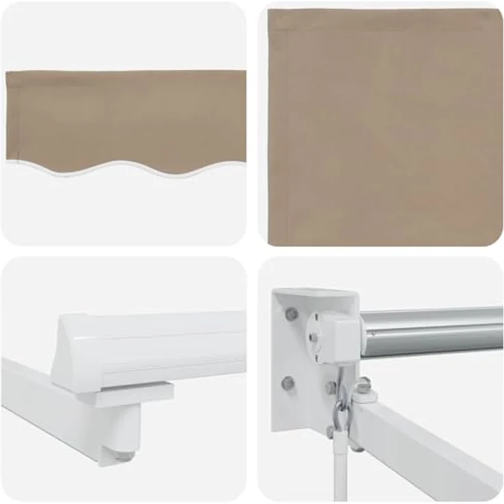 vidaXL Manuelle Gelenkarmmarkise mit solarbetriebenen LEDs, wasserabweisend, beige, 3,5 x 2 m – Bild 5