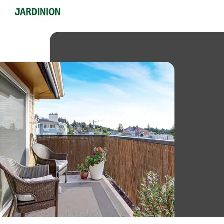 Jardinion Weidenmatte 120 x 300cm, Sichtschutz aus 100% Weide, für Balkon, Garten & Terrasse, einfache Montage – Bild 4