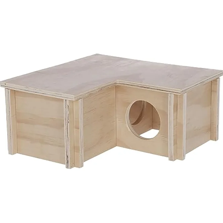 Kerbl Pet Hamsterhaus Natural, 3 Kammern 24 x 24 x 11 cm