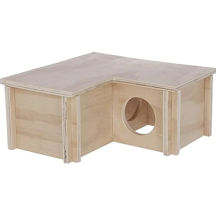 Kerbl Pet Hamsterhaus Natural, 3 Kammern 24 x 24 x 11 cm – Bild 1