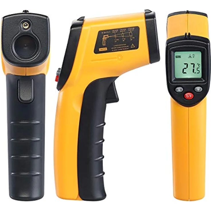 AGT Laserthermometer: Berührungsloses Infrarot-Thermometer mit Laserpointer, -50 bis +380 °C (Infrarot Temperaturmessgerät, Laser Thermometer Küche, Heizungsthermostat) – Bild 5