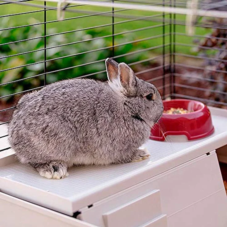 Ferplast Kleintierkäfig KROLIK 140 Plus, Hasenkäfig innen mit Zubehör, Kaninchenkäfig groß auf für Meerschweinchen, Maße: 142 x 60 x 50 cm – Bild 5