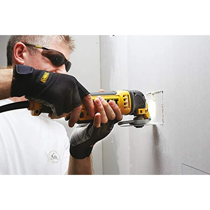 DeWalt Multi-Tool- Multifunktionswerkzeug 18 Volt, 2,0 Ah Akku, bürstenlos, LED-Arbeitslampe, Airlock-System, inkl. 35-teiliges Zubehör-Set, 2 Akkus, Schnell-Ladegerät und TSTAK Box II DCS355D2 – Bild 16