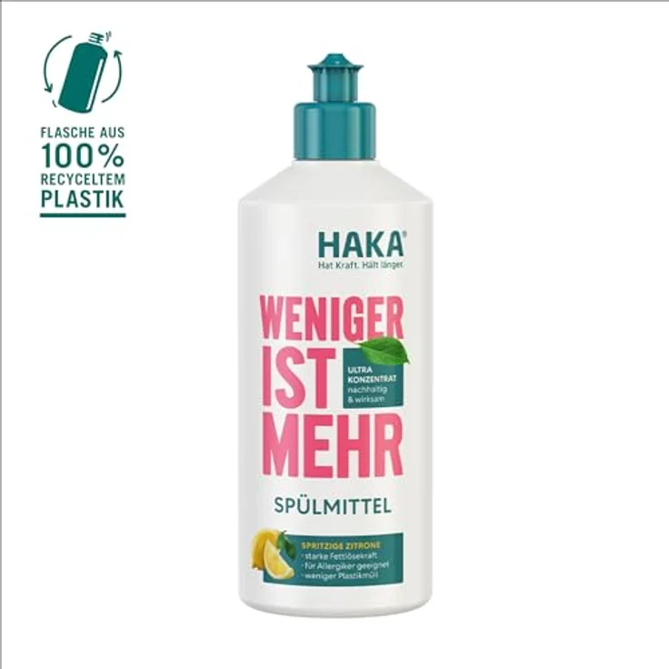 HAKA Spülmittel Zitrone, konzentrierte Fettlösekraft, pH-hautneutral, vegan, frisch duftend – Bild 5