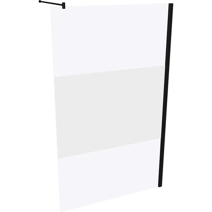 Hüppe Design Pure, Duschkabine + Duschwand, Seitenwand alleinstehend mit Querbügel, ESG 6mm, 1200mm Breite, 2000mm Höhe, inkl. HÜPPE Anti-Plaque Option