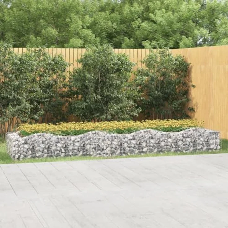 vidaXL Gabionen Hochbeet mit Hochbogen, Gabionenkorb mit Stabiler Konstruktion, Drahtkorb Für Garten Terrasse, Pflanzkorb, Verzinktes Eisen – Bild 2