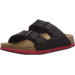 Birkenstock Classic Arizona Birko-Flor, Unisex-Erwachsene Pantoletten, 40 EU Schmal, Schwarz Black Ls Black Red