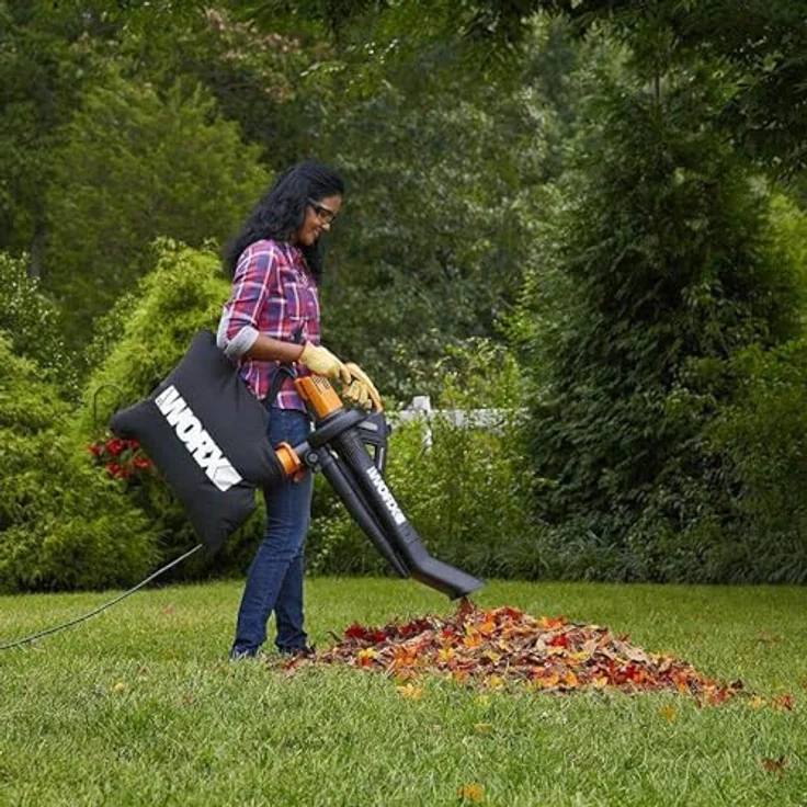 WORX WG505E Laubbläser und Laubsauger mit Mulcher 3000 W- Laubsauger 3-in-1 Gerät inkl. Fangsack Häckselfunktion 3000 Watt – Bild 8