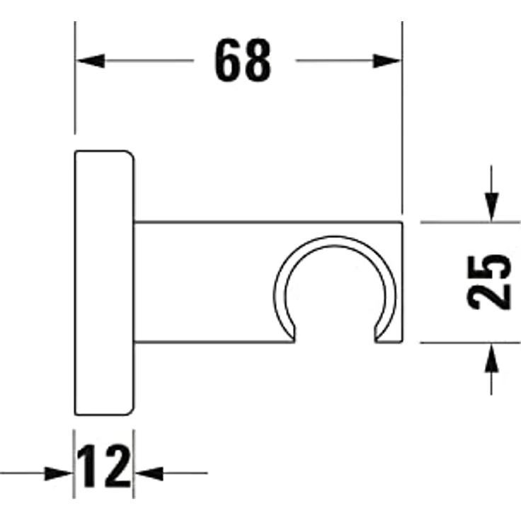 Duravit Support de douche, Duschbrausehalterung mit quadratischer Rosette, 55 mm, Messing, wandmontierbar, 102 mm lang – Bild 5