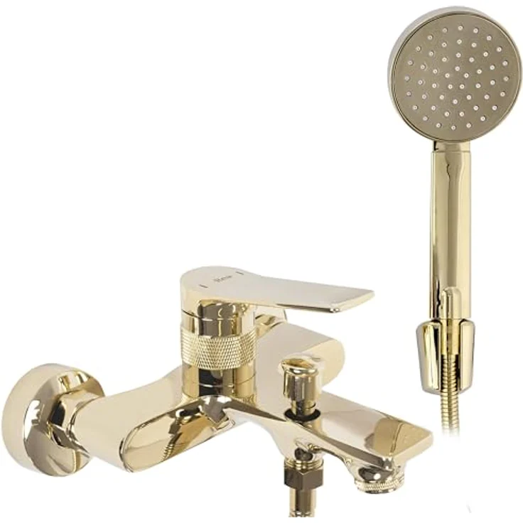 wohnwerk.idee Wannenarmatur Badewannenarmatur Viral Gold, elegante Badewannenarmatur mit zeitlosem Design und funktionaler Langlebigkeit – Bild 1