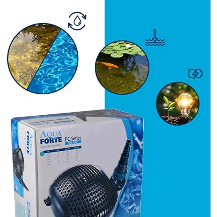Aqua Forte Filter--Teichpumpe EC-10000 10m³-h, Förderhöhe 5m, 68Watt – Bild 8