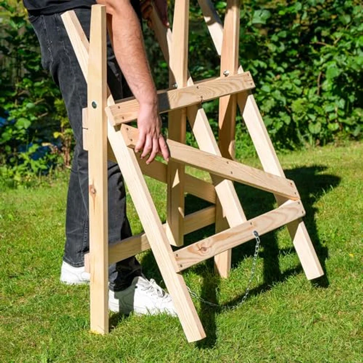 dobar Sägebock, klappbare Sägehilfe, max. Belastbarkeit 100 kg, aus Holz – Bild 8