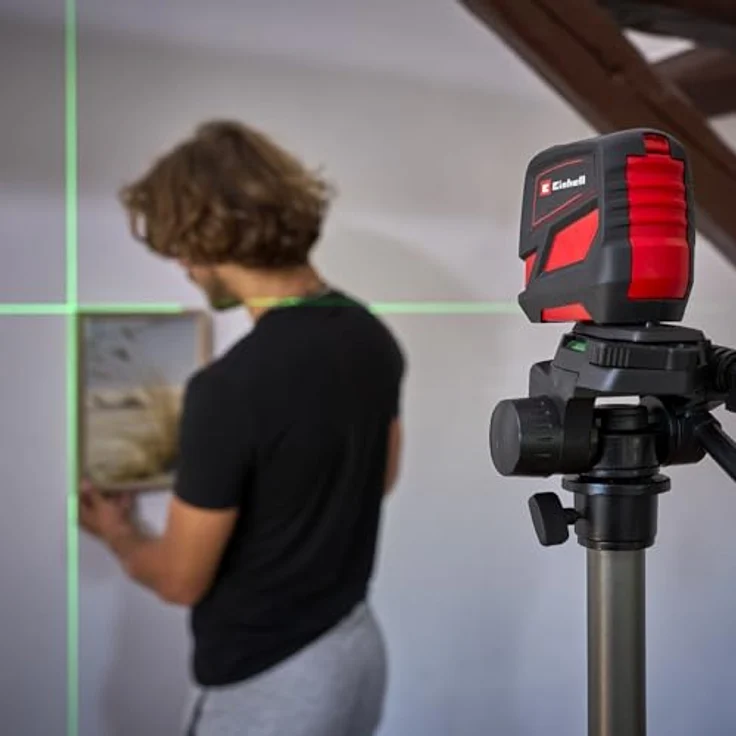 Einhell Kreuzlinienlaser TC-LL 2 G, (Sologerät, Benötigt 2x 1,5 Volt AA-Batterien (nicht im Lieferumfang enthalten), Selbstnivellierung,1/4 Zoll Stativgewinde – Bild 5