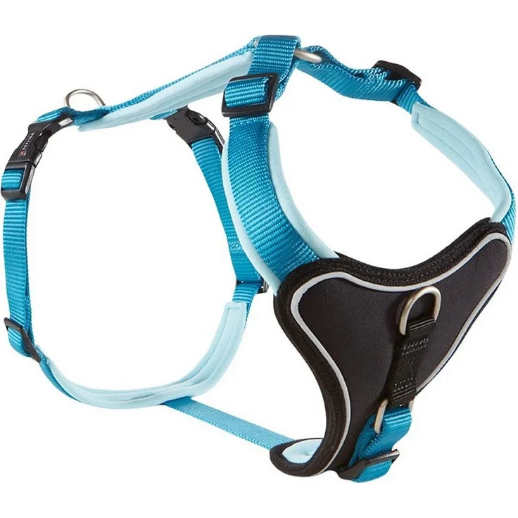 Wolters Hunde-Geschirr Professional Comfort, verstellbar mit stabilen Schnellverschlüssen, Neopren/Nylon, aqua/azur, waschbar bei 30° C