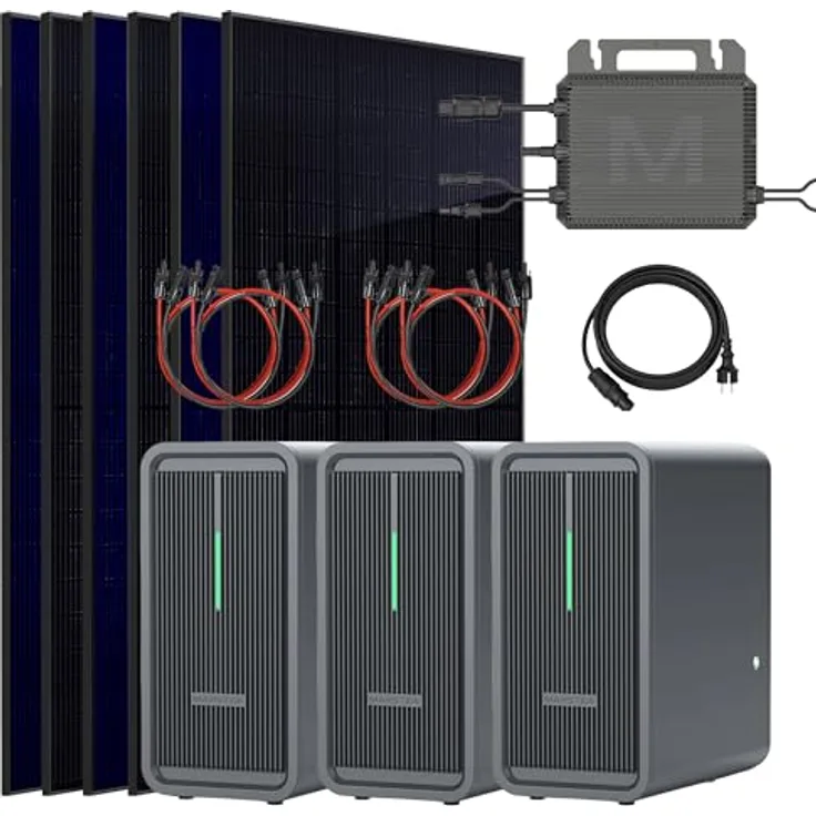 SUNNIVA® 2760W Balkonkraftwerk, Komplettset mit 6,72 kWh Speicher Marstek, Bifaziale Fullblack 460W Solarmodule, steckerfertige PV-Anlage mit MST-MI0800 Mikro-Wechselrichter