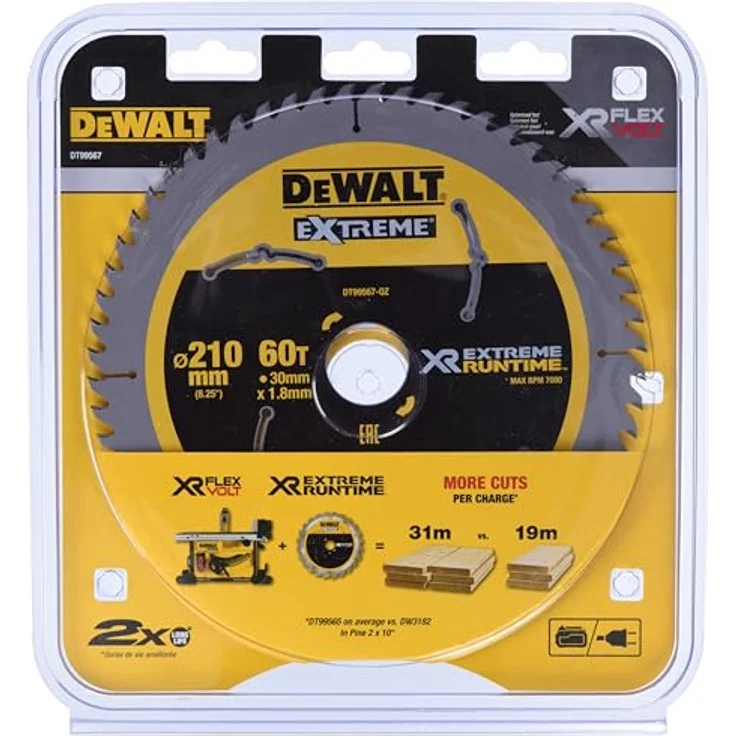 Dewalt XR Extreme Runtime Kreissaegeblatt statisch, 1 Stück, 210-30 mm 60 WZ-FZ, DT99567-QZ – Bild 3