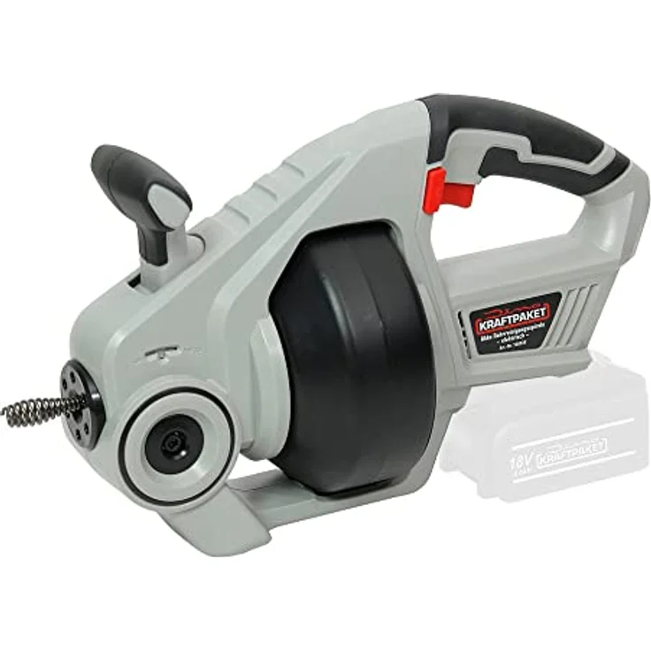 Dino KRAFTPAKET 18V-450W Akku Rohrreiniger elektrisch mit Rohrreinigungsspirale geeignet für Rohrdurchmesser 19-76m - Solo - LED Beleuchtung – Bild 6
