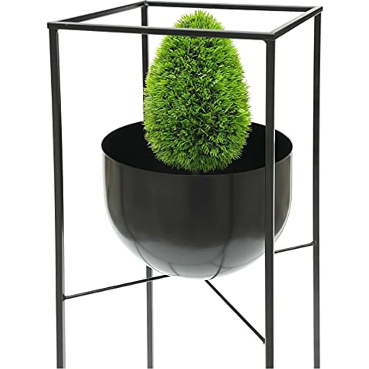 DanDiBo Blumenhocker Metall Schwarz für Innen mit Topf Eckig 82 cm Blumenständer 438 Blumensäule Modern Pflanzenständer Pflanzenhocker – Bild 5