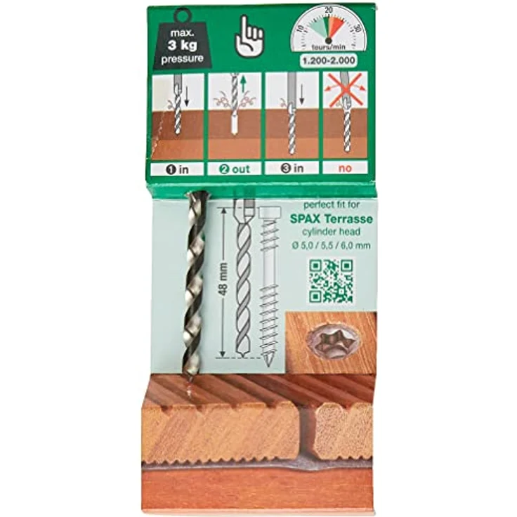 Spax Stufenbohrer 4,1 mm, Hartmetall für Terrassenschrauben, 2-stufig – Bild 3