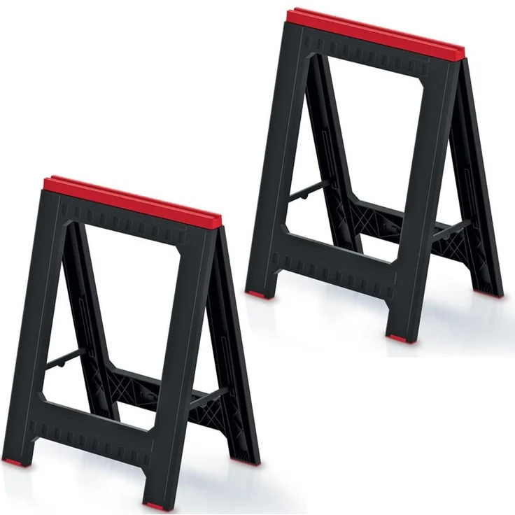 Kistenberg TITAN Unterstellböcke 2er-Set, max. 350 kg Tragkraft, Klappböcke mit rutschfesten Elastomerfüßen