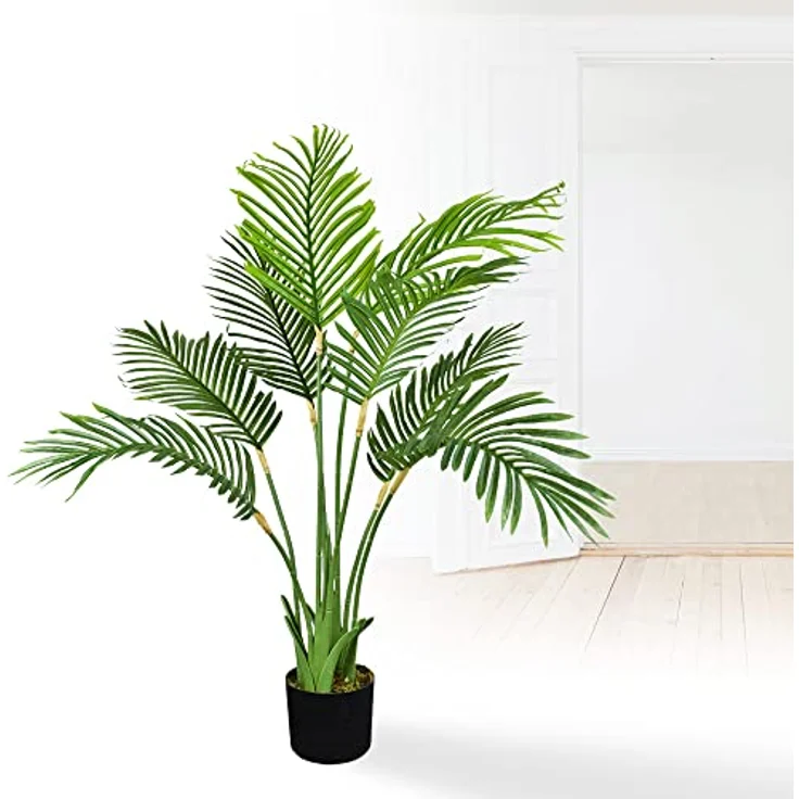 Decovego Arekapalme, Künstliche Palme 100 cm hoch, Kunstpflanze für Innen- und Außenbereiche, hochwertige Kunststoff-Deko – Bild 3