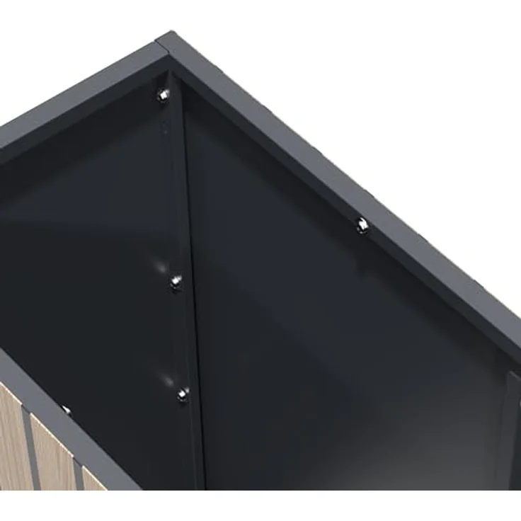 Zelsius Hochbeet verzinkter Stahl mit Rollen, 120 x 30 x 80 cm, Anthrazit RAL 7016, witterungsbeständig, Pflanztiefe wählbar – Bild 7