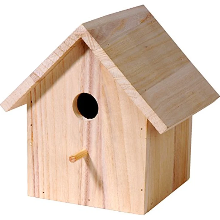 dobar® 22368FSC Nistkasten Bastel-Set - Nistkasten zum Selberbauen und Bemalen - Nisthilfe Bausatz für Wildvögel im DIY-Set - Kleiner Meisenkasten Massivholz inklusive Mal-Set - 17,5 x 15,5 x 20,5 cm – Bild 3