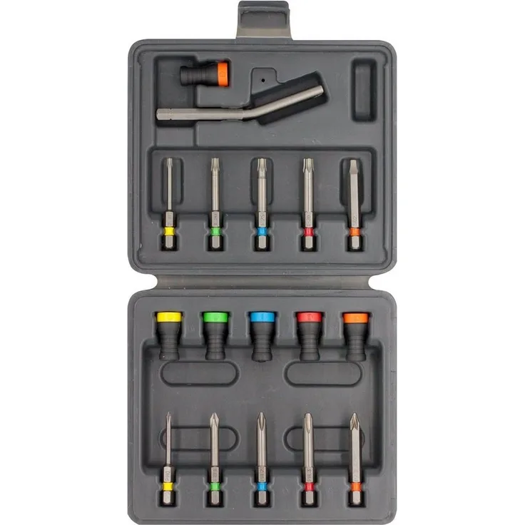 COFI 1453 Bit-Schraubendreher 17 Tlg. Set, 6 Magnetdrivers, 10 Bits mit einer Box, robust, (17 St)