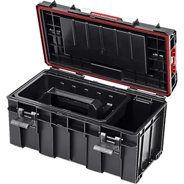 Tool Brothers RHINO L Werkzeugkoffer Handling+, stapelbar, 14 l, IP54, 450 x 260 x 240 mm, mit Organizer und verstellbaren Trennwänden – Bild 2